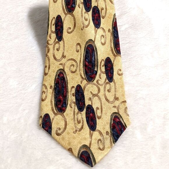 Vintage Nordstrom Men's 100% Silk Tie Abstract Oval Circles - Picture 9 of 11